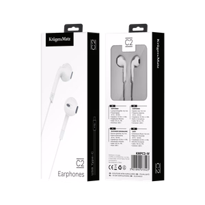 Kruger&Matz C2 USB-C-nappikuulokkeet mikrofonilla, valkoiset