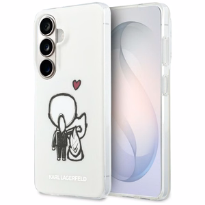 Karl Lagerfeld suojakuori IML Karl ja Choupette MagSafe Samsung Galaxy S26:lle läpinäkyvä
