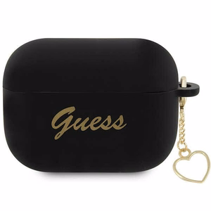 Guess GUAP2LSCHSK AirPods Pro 2 Silikoninen Suojakuori musta/musta Charm Heart Collection