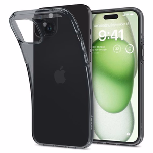Spigen Crystal Flex Suojakuori iPhone 15 Plus:lle - harmaa/läpinäkyvä