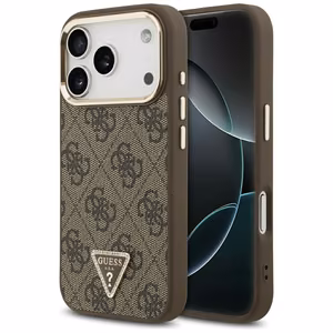 GUESS Suojakuori IPHONE 17 Pro MagSafe GUHMP17LP4GTDGMW (4G PU W/ Triangle Logo) kultainen ruskea