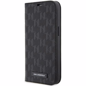 Karl Lagerfeld KLBKP14LSAKLHPK iPhone 14 Pro 6.1 kirjakuori musta/musta Saffiano Monogram