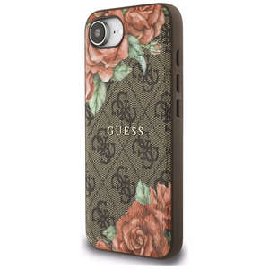 Guess 4G Flowers Print MagSafe Suojakuori iPhone 16e:lle - Ruskea
