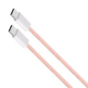 Krüger&Matz Basic USB-C–USB-C-kaapeli, 60 W, 1,5 m, vaaleanpunainen