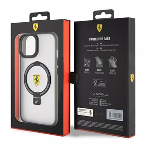 Ferrari Ring Stand 2023 Collection MagSafe suojakuori iPhone 15 Plus / 14 Pluslle - läpinäkyvä