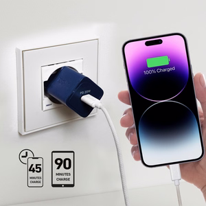 SBS TETRGAN1C20B 20W GaN Wall Charger with Power Delivery - Blue