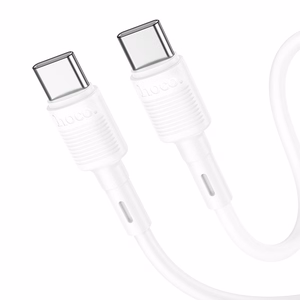 Hoco USB-C - USB-C -kaapeli 3A 60W 1 m X83 valkoinen