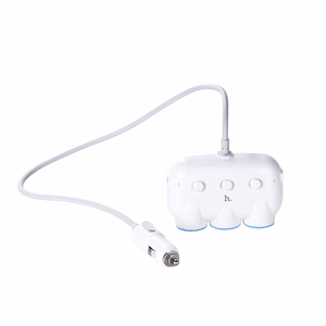 Auton pistokehaarake Hoco C1 2 USB-portilla ja 3x3 (3.1A) liittimellä