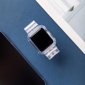 Silicone Band Strap Bracelet Case Strap Light Set for Apple Watch 40mm - Blue
