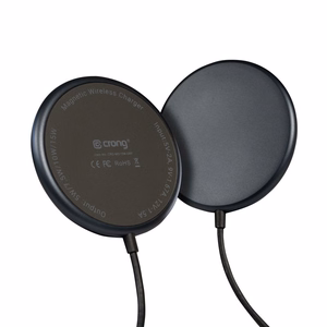 Crong MagSpot alumiininen 15 W magneettinen langaton laturi, MagSafe-yhteensopiva, grafiitinharmaa