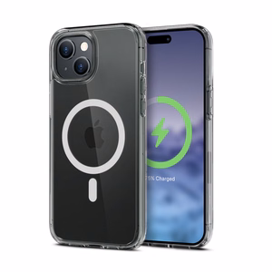 Crong Clear MAG Cover suojakuori iPhone 15 Plus -laitteelle, MagSafe-yhteensopiva, läpinäkyvä