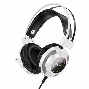 Wired Over-Ear Gaming Headphones USB-A + Jack 3.5mm Hoco 2m W110 White