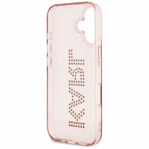 Karl Lagerfeld IML Rhinestones Logo iPhone 16 Suojakuori - Vaaleanpunainen