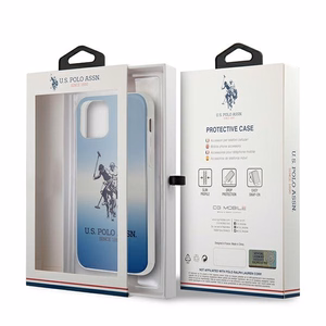 US Polo Assn. Gradient Pattern Collection suojakuori laitteelle iPhone 12 mini, sininen