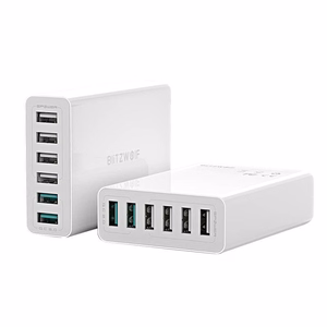 Laturi 6x USB Blitzwolf BW-S15, QC 3.0, 60 W (valkoinen)
