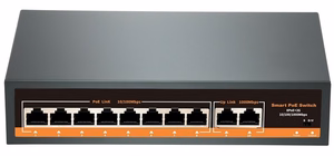 PoE switch 8x100Mbps PoE + 2x Gigabit UPLINK, 120W