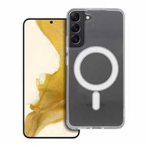 Suojakuori Samsung S22 PLUS:lle Clear Mag Cover (STR) yhteensopiva MagSafen kanssa läpinäkyvä