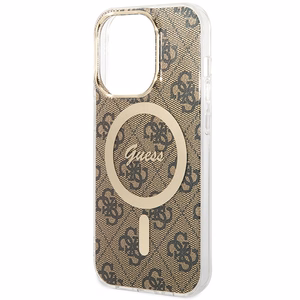Guess IML 4G MagSafe suojakuori iPhone 15 Pro:lle - ruskea
