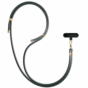 3mk EasyClip Elite puhelimen kaulahihna, Evergreen (kultaiset osat)