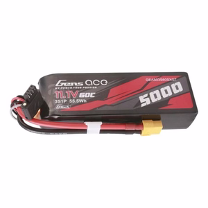 Gens Ace G-Tech 5000 mAh 11,1 V 60C 3S1P lyhyt Lipo-akku, jossa on XT60-liitin