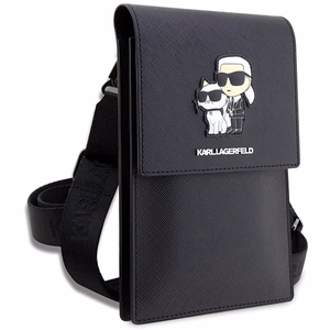 Karl Lagerfeld puhelinlaukku KLWBSAKCPMK musta kovakuori Phone Pounch Universal Saffiano K&C NFT