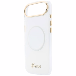 Guess IML Gradient Script Metal MagSafe Case for iPhone Air - White