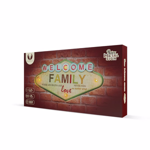 RETRO metallikyltti LED Welcome Family Forever Light
