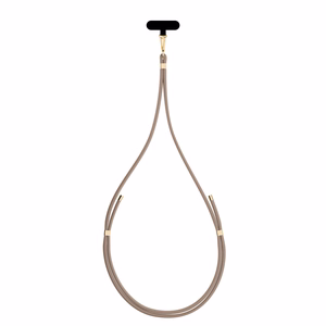 3mk EasyClip Elite puhelimen kaulahihna, Taupe (kultaiset osat)