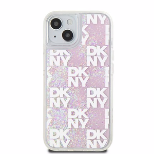DKNY Liquid Glitter Multilogo Suojakuori iPhone 15 / 14 / 13:lle - vaaleanpunainen