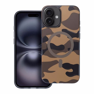 Suojakuori iPhone 16 PRO:lle Forcell F-Protect Levels Dual Layer 4D MagSafe-yhteensopiva Military Drop-Test desert camo