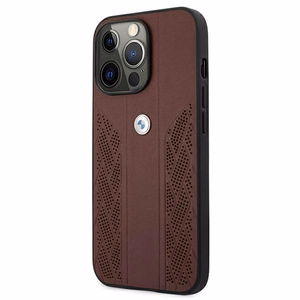 BMW Leather Curve rei'itetty kotelo iPhone 13 Pro / iPhone 13 - punainen