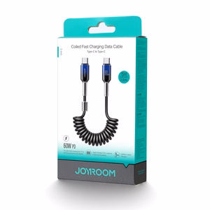 Joyroom S-A43 Crystal-Clear Series 60W USB-C - USB-C kierrekaapeli 1.5m - musta