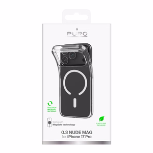 Puro 0.3 MAG Ultra-ohut TPU suojakuori MagSafe-yhteensopiva iPhone 17 Pro:lle - läpinäkyvä