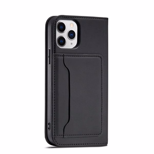 Magneettikorttikotelo iPhone 12 Pro Max Kotelo kortti lompakko kortin haltija Musta