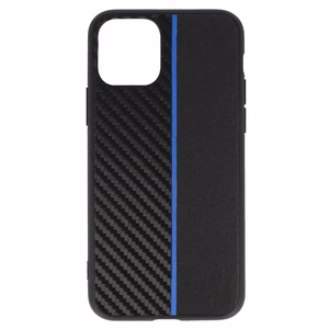 Tel Protect CARBON Suojakuori iPhone 11 Pro:lle musta sinisellä raidalla