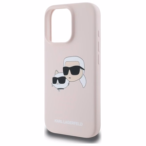 Karl Lagerfeld Silikoninen Nauble Heads Print MagSafe Suojakuori iPhone 16 Pro:lle - Vaaleanpunainen