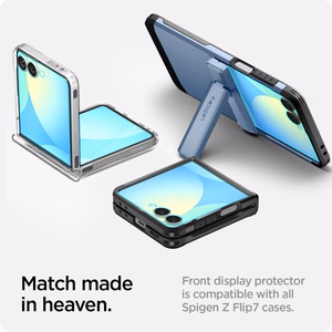 Spigen Glas.TR EZ Fit HD Karkaistu lasi Näytönsuoja Samsung Galaxy Z Flip 7:lle - Läpinäkyvä