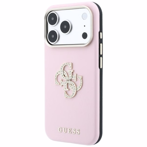 Guess Smooth & Big Strass Logo -suojakuori iPhone 18 Pro Max / 17 Pro Max – vaaleanpunainen