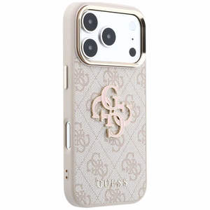Guess 4G & Big Resin Logo suojakuori mallille iPhone 17 Pro / 18 Pro – väri: vaaleanpunainen