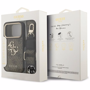 Guess 4G Big 4G Classic Logo Big Strap Metal Buttons -suojakuori iPhone 17 Pro - ruskea