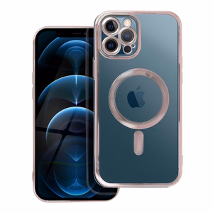 Suojakuori iPhone 12 PRO MAX:lle Electro Mag Cover yhteensopiva MagSafe-version kanssa ruusukulta