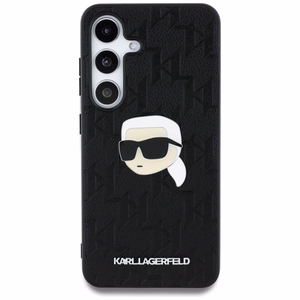 Karl Lagerfeld Leather Monogram Pin Logo Karl Head -suojakuori Samsung Galaxy S25 Plus - musta