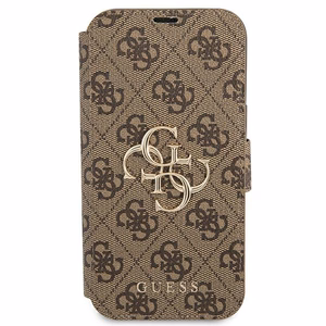 Guess GUBKP13X4GMGBR iPhone 13 Pro Max 6.7" ruskea/ruskea kirja 4G Iso metalli logo