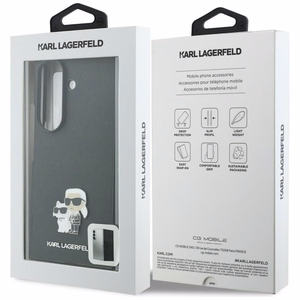 Musta Karl Lagerfeld Saffiano Karl & Choupette Pin -suojakuori Samsung Galaxy Z Fold8 Ultra -puhelimelle