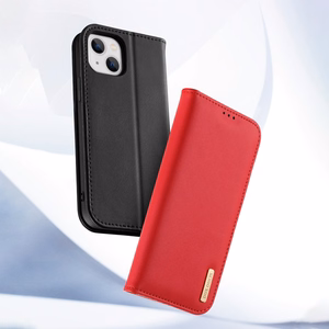 Dux Ducis Hivo Nahka Flip Cover Aitoa nahkaa Lompakko korteille ja asiakirjoille iPhone 14 Plus Musta