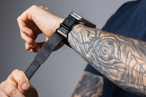 Strap to Apple Watch Forcell F-Design FA05 nylon hook-and-loop 42 / 44 / 45 / 49 mm black