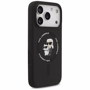 Case Karl Lagerfeld Liquid Silicone Karl and Choupette MagSafe Apple iPhone 17 Pro Max black