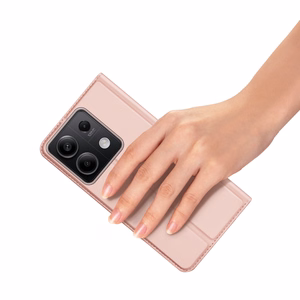 Dux Ducis Skin Pro Suojakuori läpällä ja korttilokerolla Xiaomi Redmi Note 13 5G:lle - vaaleanpunainen