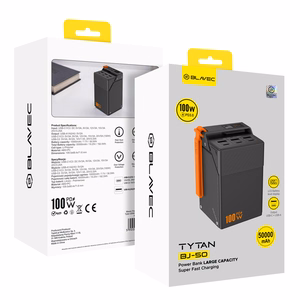 Blavec BJ-50 Tytan -varavirtalähde, 50 000 mAh, 100 W, 3× USB-C + 3× USB-A (PBBJ50C), musta