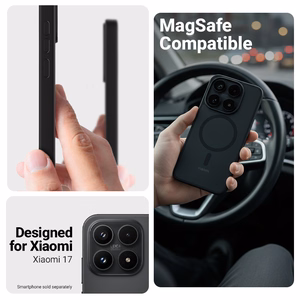 Crong Hybrid Matte Magnetic - Suojakuori Xiaomi 17 MagSafe (musta)